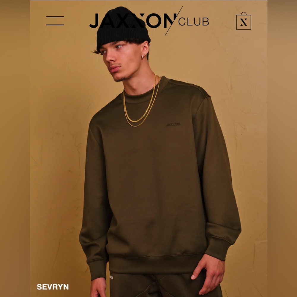JAXXON Inspiration Program Crewneck Olive Green Sweatshirt—Large